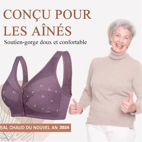 🔥Achetez-en 1, recevez-en 2 (3 pièces)🔥Conception pour soutien-gorge en coton à fermeture frontale senior🎀