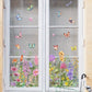 💐 Étiquette de fenêtre avec bouquet de fleurs colorées 🖼️ (découpable librement)