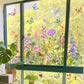 💐 Étiquette de fenêtre avec bouquet de fleurs colorées 🖼️ (découpable librement)