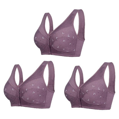 🔥Achetez-en 1, recevez-en 2 (3 pièces)🔥Conception pour soutien-gorge en coton à fermeture frontale senior🎀