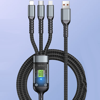 🎁Réduction De 49%🎁Câble de Charge Super Rapide 3-en-1 Transparent et Lumineux