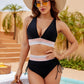 👙Ensemble de bikini très cintré avec contrôle du ventre et design en blocs de couleur
