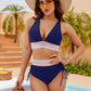 👙Ensemble de bikini très cintré avec contrôle du ventre et design en blocs de couleur