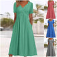 🌷50% de réduction au printemps🌷Femmes Col V Manches Courtes Robes Longues