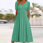 🌷50% de réduction au printemps🌷Femmes Col V Manches Courtes Robes Longues