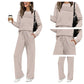 Ensemble haut ras du cou et pantalon à cordon pour femme